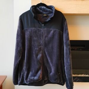 Women's Black and Gray Fleece Jacket NWOT